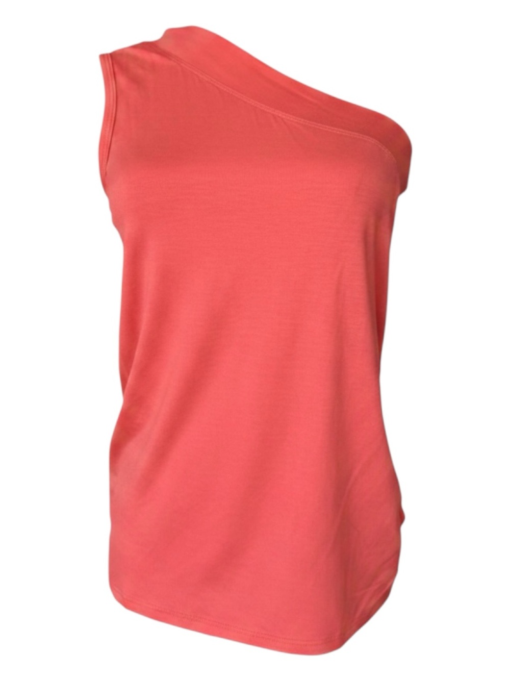 Trina Turk One Shoulder Ruched Top Size S Coral Pink | NWT